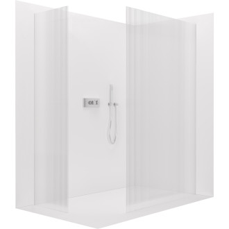 CERANO - Sprchová zástěna Walk-in Crystal T L/P - 8 mm - bezvzpěrový systém - chrom, rýhované sklo - 150x80x200 cm
