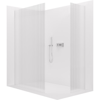 CERANO - Sprchová zástěna Walk-in Crystal T L/P - 8 mm - bezvzpěrový systém - chrom, rýhované sklo - 160x100x200 cm