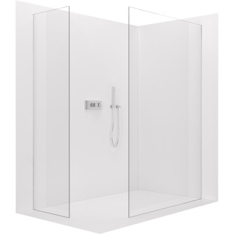 CERANO - Sprchová zástěna Walk-in Crystal T L/P - 8 mm - bezvzpěrový systém - chrom, transparentní sklo - 150x110x200 cm