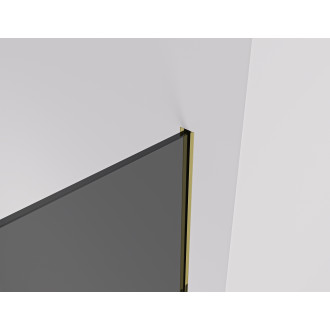 CERANO - Sprchová zástěna Walk-in Crystal T L/P - 8 mm - bezvzpěrový systém - zlatá, grafitové sklo - 110x70x200 cm
