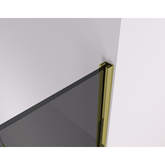 CERANO - Sprchová zástěna Walk-in Crystal T L/P - 8 mm - bezvzpěrový systém - zlatá, grafitové sklo - 160x150x200 cm