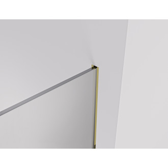 CERANO Sprchová zástěna Walk-in Onyx T L/P  zlatá kartáčovaná, mléčné sklo 100x70