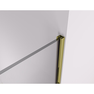 CERANO - Sprchová zástěna Walk-in Crystal T L/P - 8 mm - bezvzpěrový systém - zlatá, mléčné sklo - 100x80x200 cm
