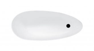 BESCO vana volně stojící KEYA 1650x700 mm, bílá barva, litý mramor VANSAP16W
