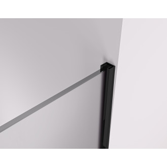 CERANO - Sprchová zástěna Walk-in Crystal T L/P - 8 mm - bezvzpěrový systém + polička/držák na ručníky - černá matná, mléčné sklo - 160x120x200 cm