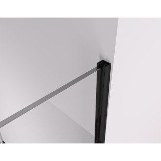 CERANO - Sprchová zástěna Walk-in Crystal T L/P - 8 mm - bezvzpěrový systém + polička/držák na ručníky - černá matná, transparentní sklo - 120x80x200