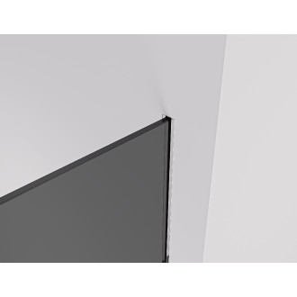 CERANO - Sprchová zástěna Walk-in Crystal T L/P - 8 mm - bezvzpěrový systém + polička/držák na ručníky - chrom, grafitové sklo - 90x90x200 cm