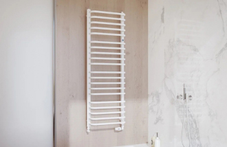 Koupelnový radiátor BOLERO - 600 x 682 mm, výkon 395 W, Bílé , Spodní připojení