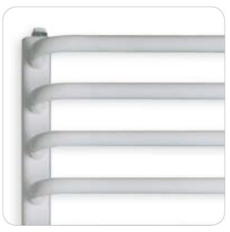 Koupelnový radiátor BOLERO - 600 x 682 mm, výkon 395 W, Bílé , Spodní připojení