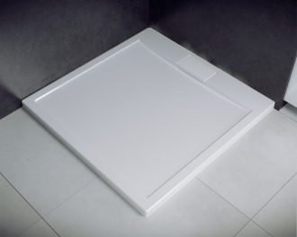 BESCO AXIM ČTVEREC akrylátová vanička, 80x80x4,5 cm, bílá barva, bez nožiček VANKAXIM80BB