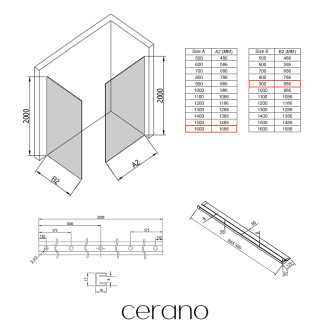 CERANO - Sprchová zástěna Walk-in Crystal T L/P - 8 mm - bezvzpěrový systém + polička/držák na ručníky - chrom, transparentní sklo - 160x90x200 cm