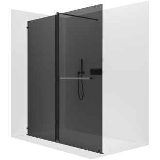 CERANO - Sprchová zástěna Walk-in Medin L/P - 8 mm - černá matná, grafitové sklo - 120x195 cm - dvoudílná posuvná