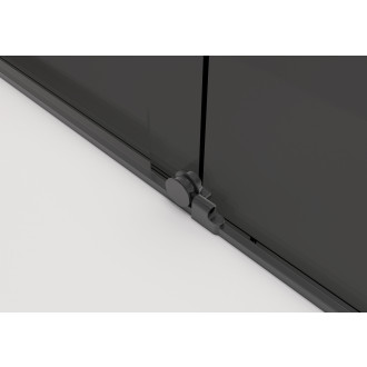 CERANO - Sprchová zástěna Walk-in Medin L/P - 8 mm - černá matná, grafitové sklo - 120x195 cm - dvoudílná posuvná