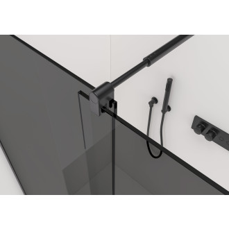 CERANO - Sprchová zástěna Walk-in Medin L/P - 8 mm - černá matná, grafitové sklo - 130x195 cm - dvoudílná posuvná