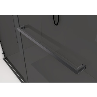 CERANO - Sprchová zástěna Walk-in Medin L/P - 8 mm - černá matná, grafitové sklo - 170x195 cm - dvoudílná posuvná