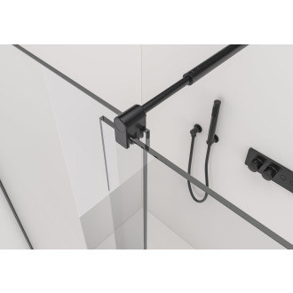 CERANO - Sprchová zástěna Walk-in Medin L/P - 8 mm - černá matná, transparentní sklo - 160x195 cm - dvoudílná posuvná