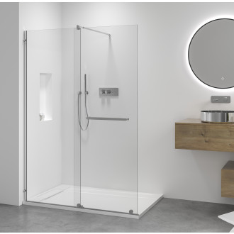 CERANO - Sprchová zástěna Walk-in Medin L/P - 8 mm - chrom, transparentní sklo - 130x195 cm - dvoudílná posuvná