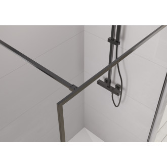 CERANO - Sprchová zástěna Walk-in Moreli L/P - 8 mm - černá matná, transparentní sklo - 100x200 cm