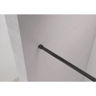 CERANO - Sprchová zástěna Walk-in Moreli L/P + polička/držák na ručníky - černá matná, transparentní sklo - 150x200 cm