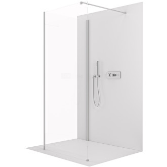 CERANO - Sprchová zástěna Walk-in Onyx Corner Cube L/P - 8 mm - hranatá vzpěra - chrom, transparentní sklo - 120x40x200 cm