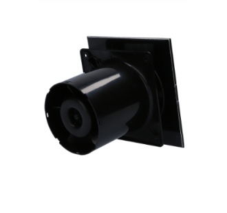 Axiální ventilátory na zeď či do stropu E100 GBTH, HYGRO, s časovačem, sklo černé