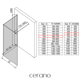 CERANO - Sprchová zástěna Walk-in Onyx Corner Round L/P - 8 mm - kulatá vzpěra - chrom, rýhované sklo - 70x60x200 cm