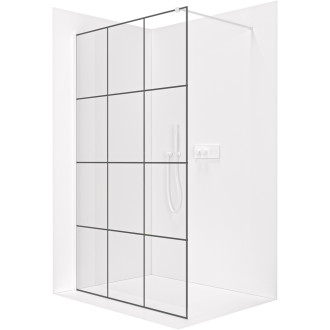 CERANO - Sprchová zástěna Walk-in Onyx Cube L/P - 8 mm - hranatá vzpěra  - bílá matná, industriální sklo - 100x200 cm