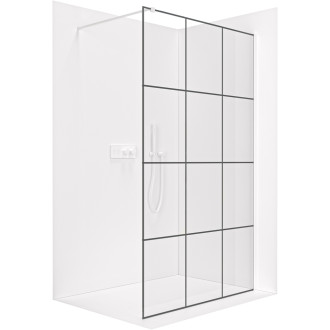 CERANO - Sprchová zástěna Walk-in Onyx Cube L/P - 8 mm - hranatá vzpěra  - bílá matná, industriální sklo - 160x200 cm