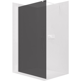 CERANO - Sprchová zástěna Walk-in Onyx Cube L/P - 8 mm - hranatá vzpěra - bílá matná, grafitové sklo - 130x200 cm