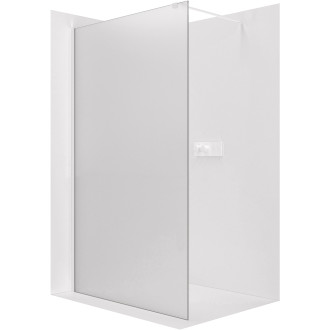 CERANO - Sprchová zástěna Walk-in Onyx Cube L/P - 8 mm - hranatá vzpěra - bílá matná, mléčné sklo - 100x200 cm