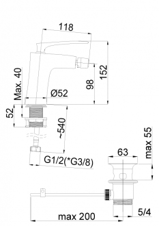 Bidetová baterie AERO-16