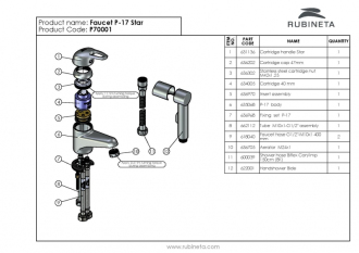 Umyvadlová baterie s bidetovou sprškou PRINCE P-17 STAR