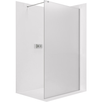 CERANO - Sprchová zástěna Walk-in Onyx Cube L/P - 8 mm - hranatá vzpěra - chrom, mléčné sklo - 70x200 cm