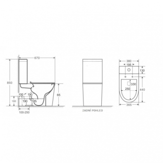 Kombi WC ROBUSTO RIMLESS se SLIM sedátkem Soft-close