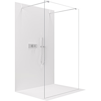 CERANO - Sprchová zástěna Walk-in Onyx Duo L/P - 10 mm - hranatá vzpěra - chrom, transparentní sklo - 110x200 cm
