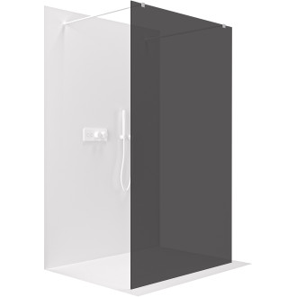 CERANO - Sprchová zástěna Walk-in Onyx Duo L/P - 8 mm - hranatá vzpěra - bílá matná, grafitové sklo - 130x200 cm