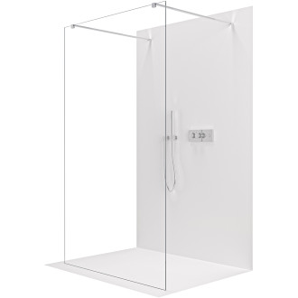 CERANO - Sprchová zástěna Walk-in Onyx Duo L/P - 8 mm - hranatá vzpěra - chrom, transparentní sklo - 160x200 cm