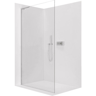 CERANO - Sprchová zástěna Walk-in Onyx L-levá vzpěra - 10 mm - chrom, transparentní sklo - 130x200 cm