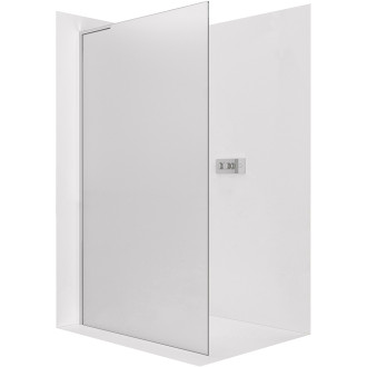 CERANO - Sprchová zástěna Walk-in Onyx L-levá vzpěra - 8 mm - chrom, mléčné sklo - 100x200 cm