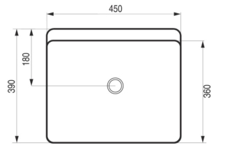 Umyvadlo OBLIQUE 45 × 39 × 12 cm - na desku