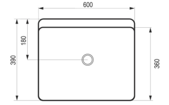 Umyvadlo OBLIQUE 60 × 39 × 12 cm - na desku