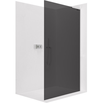 CERANO - Sprchová zástěna Walk-in Onyx L-pravá vzpěra - 10 mm - chrom, grafitové sklo - 130x200 cm
