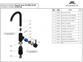 baterie AXE-33 dřezová (černý granit) OLBAAXE33BK