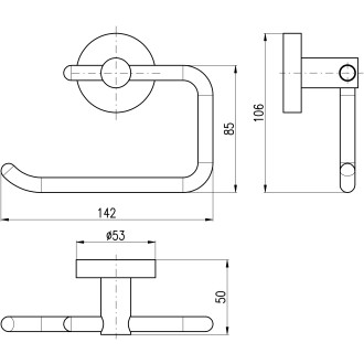 COLORADO - Koupelnový doplněk Držák toaletního papíru bez krytu, Metal Grey - lesklá COA0401MGL, RAV Slezák