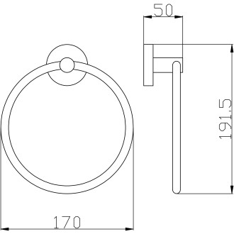 COLORADO - Koupelnový doplněk Kruh na ručníky, Metal Grey - kartáčovaná COA0104MGK, RAV Slezák