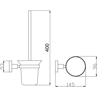 COLORADO - Koupelnový doplněk WC štětka, skleněná miska, Metal Grey - lesklá COA0500MGL, RAV Slezák