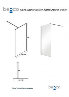 Walk-in sprchový kout AVEO BLACK