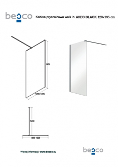 Walk-in sprchový kout AVEO BLACK