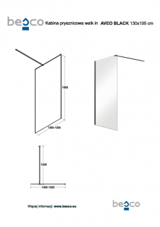 Walk-in sprchový kout AVEO BLACK