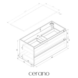 CERANO - Koupelnová skříňka Carole - bílá matná + deska z lit. mramoru Elanys - 12 mm - bílá matná - 100x49,2x46 cm